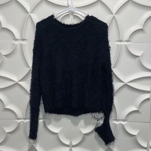 Show me your mumu black fuzzy sweater M.  Mm